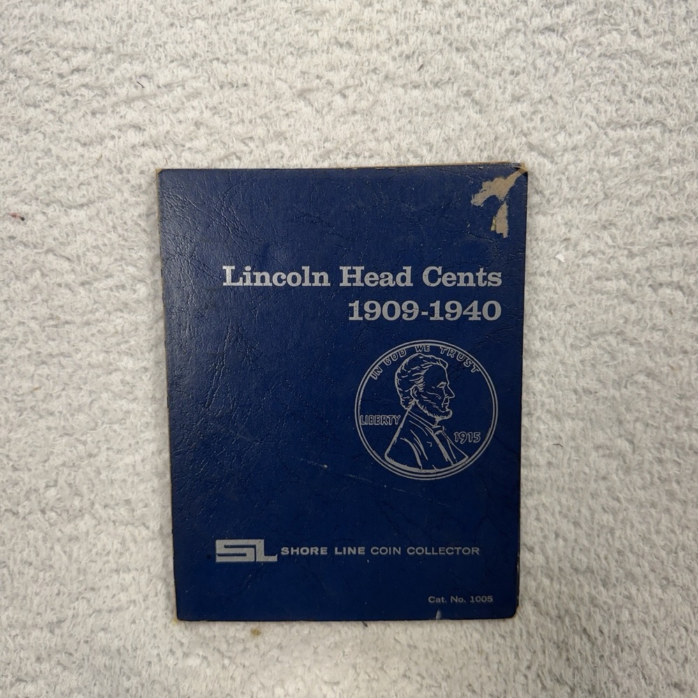Vintage Shore Line Coin Collector Lincoln Head Cents Album 1909-1940 Partial Set